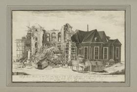 Abriß des in Berlin den 28ten July 1781 früh um 3 Uhr in sich eingestürtzten, noch nicht völlig Thurms der so genanten Neuen Kirche auf dem Gens d'Armes Marck wodurch aber keinem Menschen, noch sonst, Schade zugefüge worden