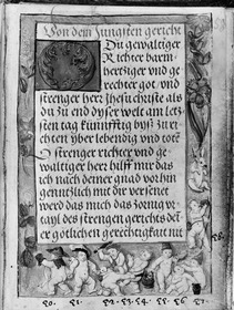 Gebetbuch des Matthäus Schwarz. Randleisten: Architekturmotive
