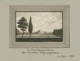 Die Thier-Arzenei-Schule, vom Ephraims Wiese angesehen. im Jahr 1795.