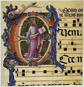 Initiale E mit Hl. Paulus