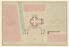 Sankt Petersburg, L'Eglise Cathédrale de Cazan, Kasaner Kathedrale, Grundriss mit Situationsplan
