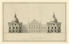 Fassade des Twerer Schlosses  von der Südseite, Aufriss