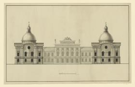 Sankt Petersburg, Fassade des Schlosses von der Südseite, Aufriss