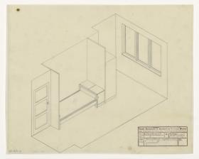 Gästezimmer, Aufsicht, Auftrag Götsch, Musikheim (Möbelentwürfe, Wohnräume)