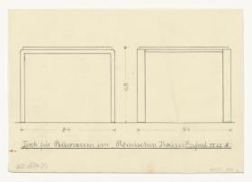 Büromöbel, Tisch Büroraum, Seitenansichten, Auftrag Herzberg (Möbelentwürfe, Tische)