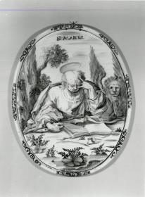 Ovale Bildplatte mit dem Bildnis des Evangelisten Markus