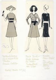 Drei Modelle von Christian Dior und Lanvin-Castillo, Paris, H/ W 1961/ 1962