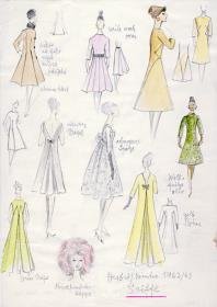 Kollektionsübersicht der Modelle von Griffe, Paris, H/ W 1962/ 1963
