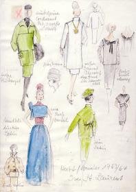 Kollektionsübersicht der Modelle von Yves Saint Laurent, Paris, H/ W 1963/ 1964