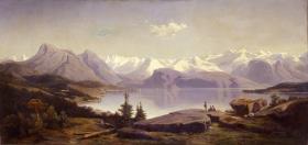Schweizer Landschaft mit See