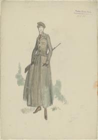 Frau in Jagdkostüm von Moden Alfred-Marie, Berlin