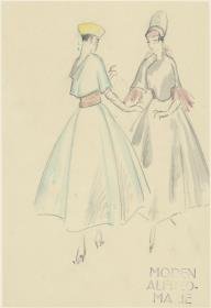 Zwei Frauen in Nachmittagsensemble von Moden Alfred-Marie, Berlin