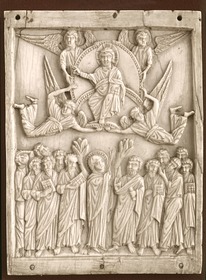 Mitte eines Klappaltares (Triptychons) mit der Himmelfahrt Christi