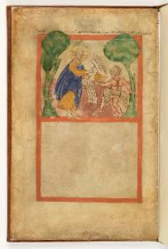 Fragment eines Psalteriums, Bl. 10 verso - Christus wird vom Teufel versucht