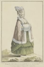 Gallerie des Modes et du Costume Français: Bourgeoise en Robe de Satin rayé. L.62