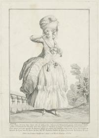 Gallerie des Modes et du Costume Français: Jeune Dame de Lyon vêtue d'une robe de taffetas. N.78