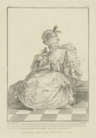 Gallerie des Modes et du Costume Français: Jeune Dame qui s' est affublée d' un grand Domino de taffetas à capuche. X.128