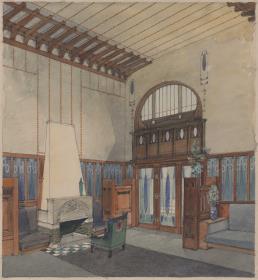 Berlin, Villa Kuntze, Halle, Perspektive