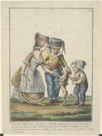 Gallerie des Modes et Costumes Français: Cette petite fille est vétûe d'un Foureau de Toille peinte. hh.191