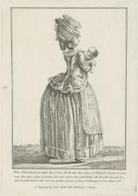 Gallerie des Modes et Costumes Français: Jeune femme tenant son enfant dans les bras. cc.160