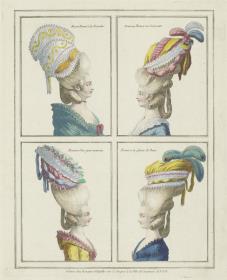 Gallerie des Modes et du Costume Français: Moyen Bonnet à la Frivolité. E.27