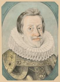 Brustbild Kaiser Ferdinands II. im Oval, Vorzeichnug für den Stich von Pieter Soutman