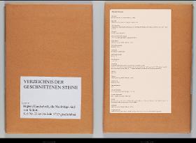 Verzeichnis der geschnittenen Steine, Begers Handschrift, die Nachträge sind von Schott. S. 6 No. 21 ist im Jahr 1713 geschrieben.