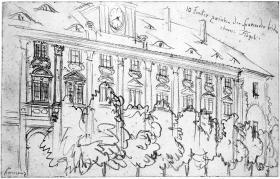 Seitliche Fassade des Klosters Kamenz