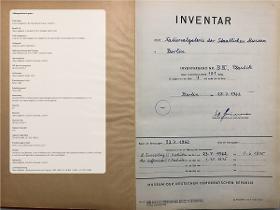 Inventar der Nationalgalerie der Staatlichen Museen in Berlin Inventarband Nr. B III, Plastik