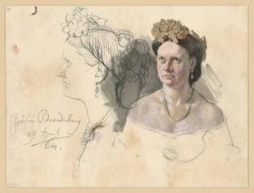 Gräfin Alexandra (Alexandrine) von Brandenburg. Studie zum Gemälde "Krönung Wilhelms I. in Königsberg"