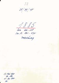 33 38/39/40 1885 Seite 200-308 Inv.Nr. 805-1170 vollständig 17. Mai 1960 gez. Sch. [Schönberger, Arno] 21. Dez 1960 v.B. [= Erwerbungsjahr 1885: 805-1170 aus Inventarbuch Sammlung 1885]