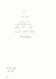37 42/43 1887 Seite 300-362 Inv.Nr. 1189-1432 vollständig 20. April 1960 gez. Sch. [Schönberger, Arno] v.B. [= Erwerbungsjahr 1887: 1189-1432 aus Inventarbuch Sammlung 1887]