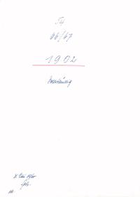 54 66/67 1902 vollständig 31.Mai 1960 Sch. [Schönberger, Arno] v.B [= Erwerbungsjahr 1902: 1-260 aus Inventarbuch Sammlung 1901-1902]