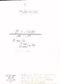 9 119/120/121/122 M 1-1499 Seite 1-103 Es fehlt die Seite 17 links 64 rechts im Film S.2 fehlt PK 23/02/96 28. Juni 1960 gez. Sch. [Schönberger, Arno] 21.12.1960  v.B. [= Lfd.-Nr. 1-1499 aus Inventarbuch Sammlung Minutoli-Hanemann, M.a.-Sammlung]