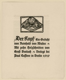 Verlagsankündigung Der Kopf Ein Gedicht von Reinhold von Walter
