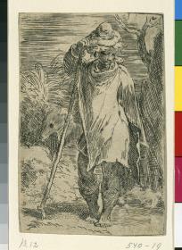 Der kleine Hirte (Stehender junger Hirte mit Hund neben einem Baum)