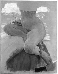 Sitzender weiblicher Akt. Studie zu: Odysseus und die Sirenen