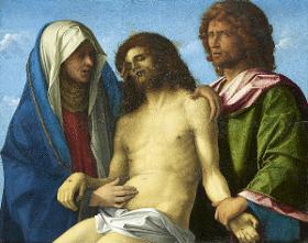 Beweinung Christi / Der Leichnam Christi von Maria und Johannes gehalten