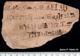 Hieratisches Ostrakon mit einer Liste von noch nicht gelieferten Töpferwaren