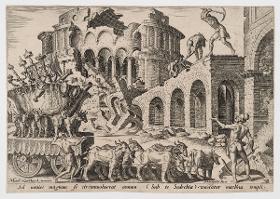 Die chaldäischen Truppen tragen die Tempelschätze weg (2 Kön 25:10, 13-17), Blatt 18 aus der Folge "Die Unglücke des jüdischen Volkes"