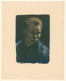 Brustbild einer Arbeiterfrau mit blauem Tuch (3. Zustand; aus: Jahresmappe der Gesellschaft für vervielfältigende Kunst in Wien, 1906)