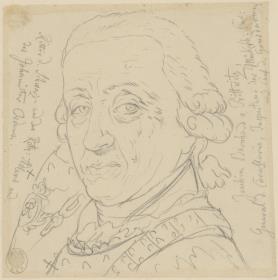 Joachim Bernhard von Prittwitz und Gaffron, Kavalleriegeneral. Durchzeichnung