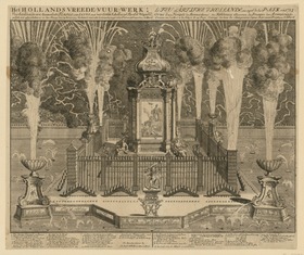 Feuerwerk zum Frieden von Utrecht in Den Haag 1713