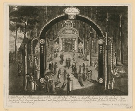 Abbildung der Illumination, welche am 16. Jul. 1794 in dem Irrhain bey Kraftshof zum Gedächtniß des vor einhundert und funfzig Jahren gestifteten Pegnesischen Blumenordens veranstaltet worden ist. C. D. Henning fec. et excud. Norimbergae.