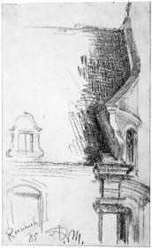 Seitliche Ansicht der Fassade der Kirche St. Kolumban in Rorschach
