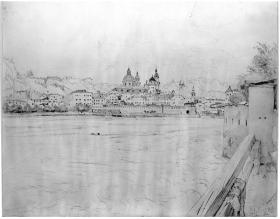 Blick über die Salzach auf Salzburg