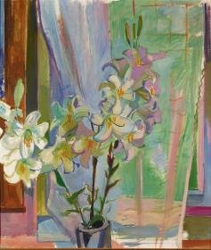 Lilien am Fenster