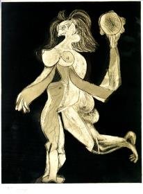 Frau mit Tamburin