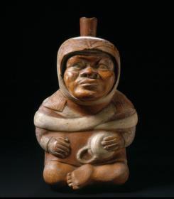 Sitzende anthropomorphe Figur: Krankendarstellung