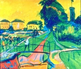 Landschaft bei Dresden
Verso: Aktskizze (um 1909)